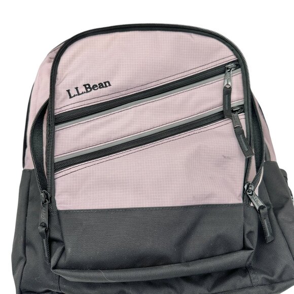 LL Bean Backpack Pink Black Multiple Compartments Headphone Port Computer Pocket main image 12